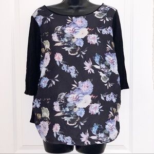 iJEANS By Buffalo Short Sleeve Floral Print Top-M